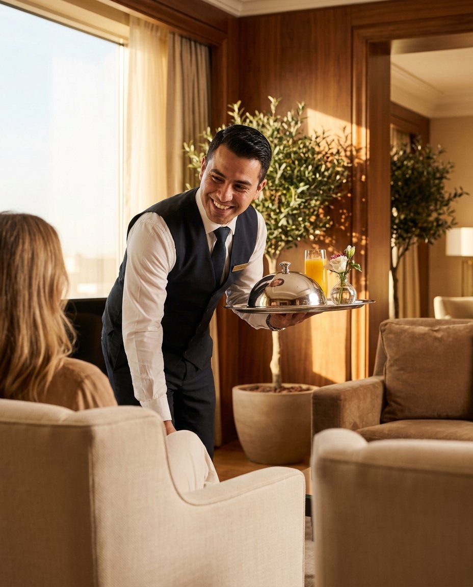 Service en chambre dans un hôtel de standing